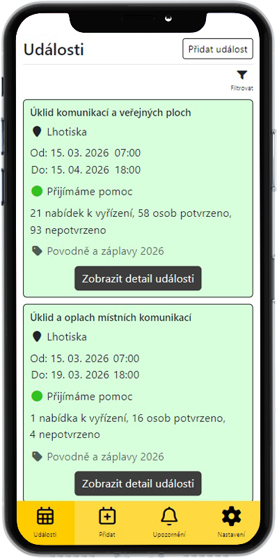 Přehled událostí v obci