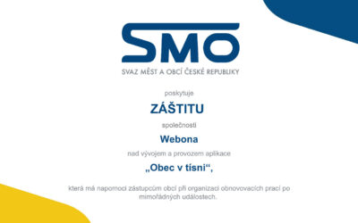 Aplikace Obec v&nbsp;tísni pod záštitou Svazu měst a&nbsp;obcí České republiky